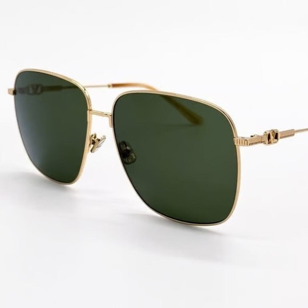 New! Valentino VLS 171A, Gold Frame With Green Lenses Sunglasses, Authentic - Picture 9 of 10